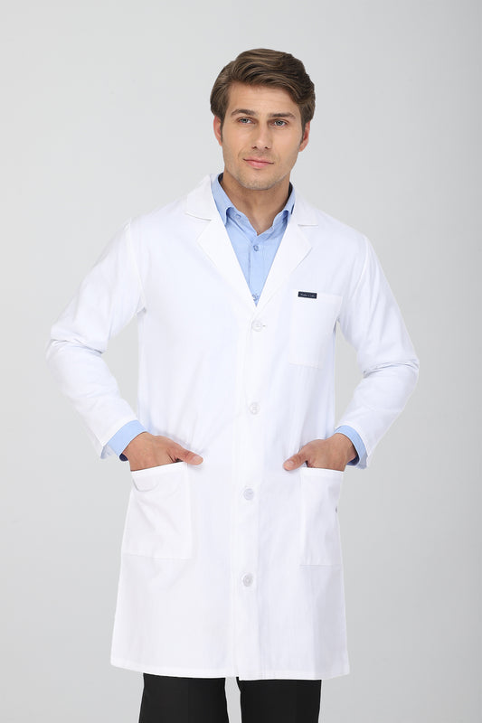 Men's Lab Coat Apron (Button Closure) Full Sleeve - Length 37"