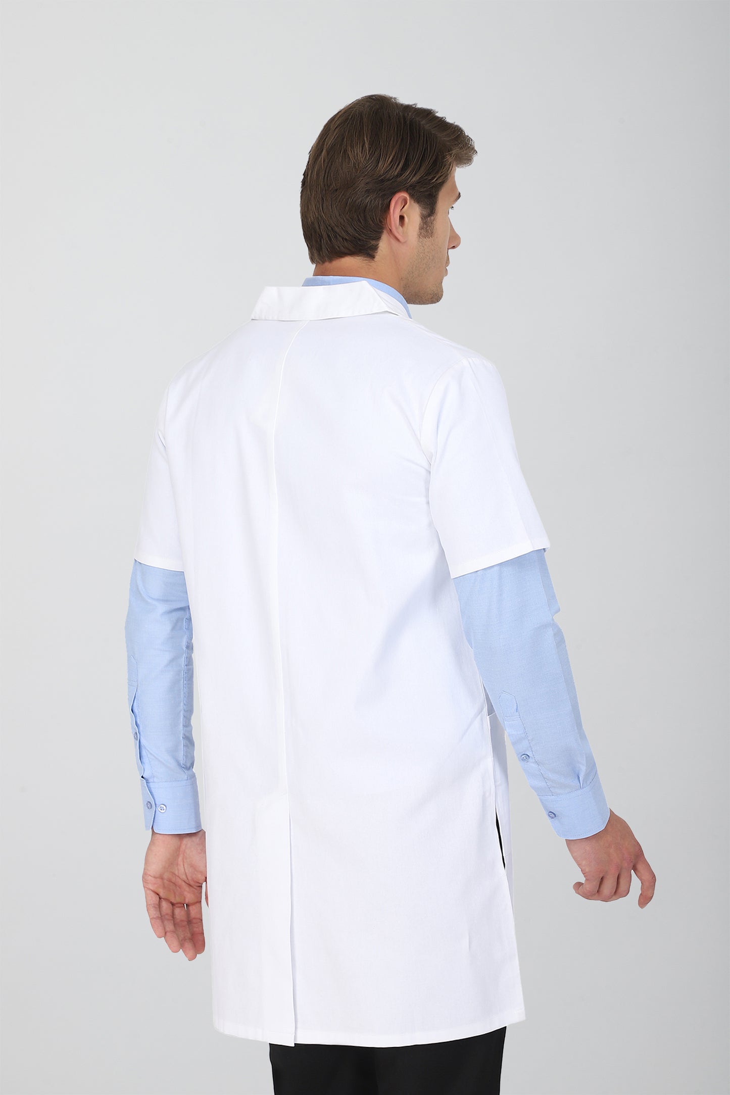 Men's Lab Coat Apron (Button Closure) Half Sleeve - Length 37"