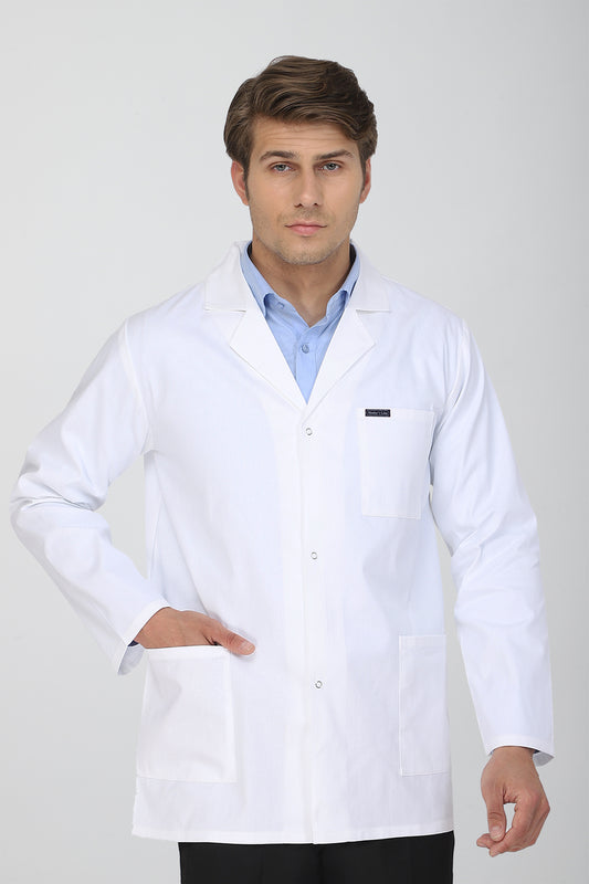 Men's Lab Coat Apron (Snap Closure) Full Sleeve - Length 30"