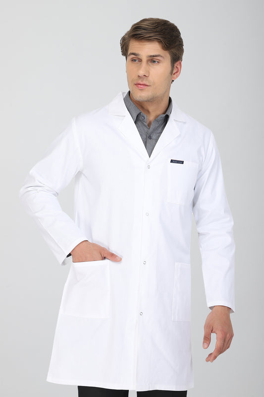 Men's Lab Coat Apron (Snap Closure) Full Sleeve - Length 37"
