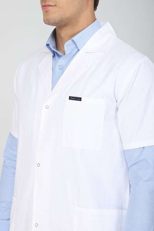 Men's Lab Coat Apron (Snap Closure) Half Sleeve - Length 30"