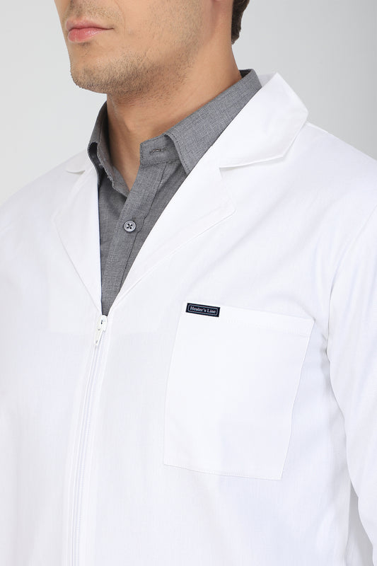 Men's Lab Coat Apron (Zipper Closure) Full Sleeve - Length 34"