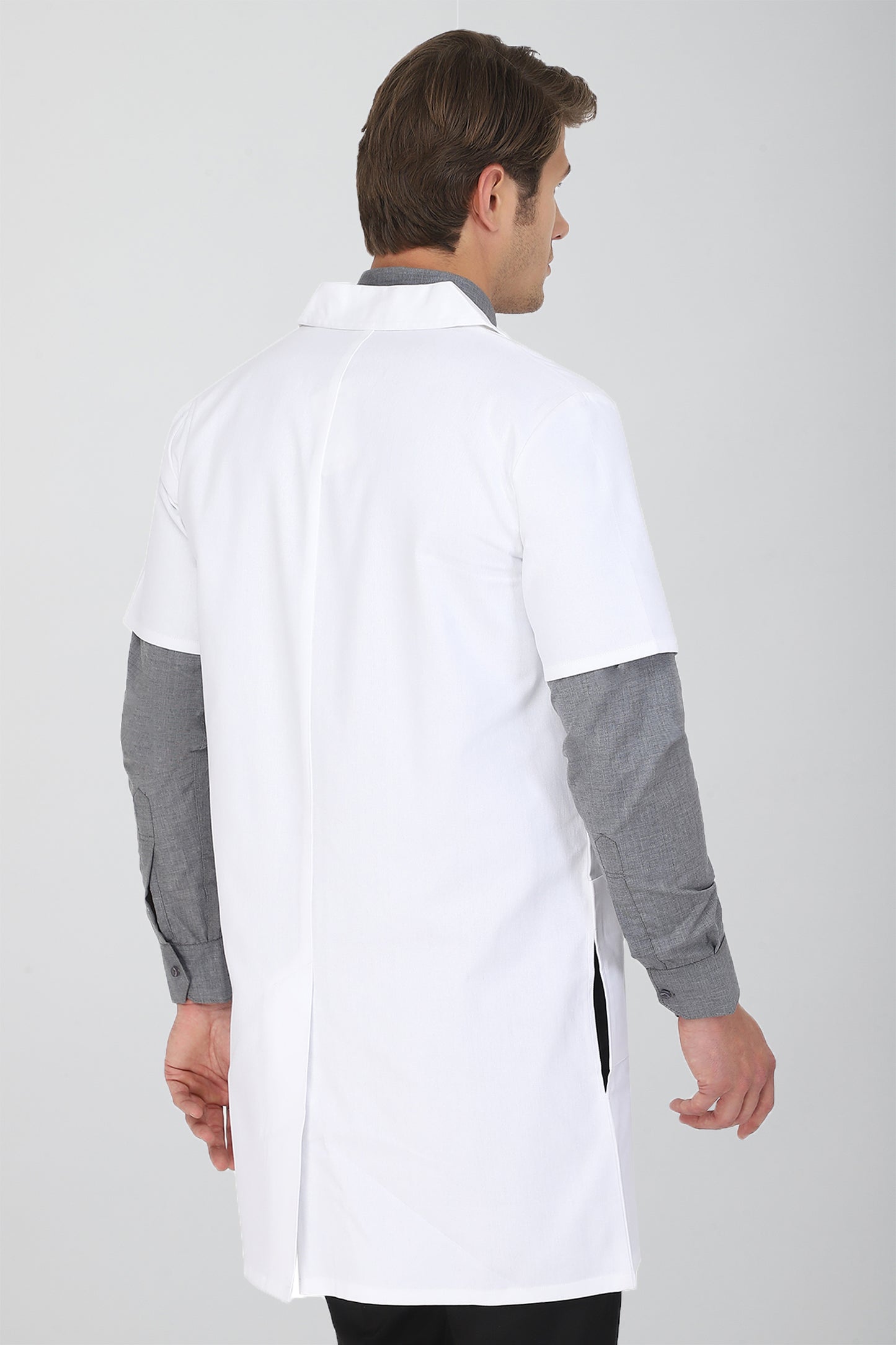 Men's Lab Coat Apron (Zipper Closure) Half Sleeve - Length 37"