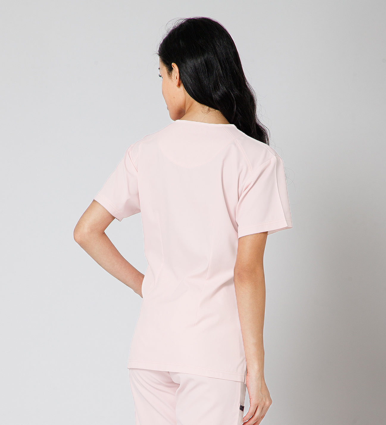 Healer's Line Classic Women’s V-Neck Scrub Top (Baby Pink)