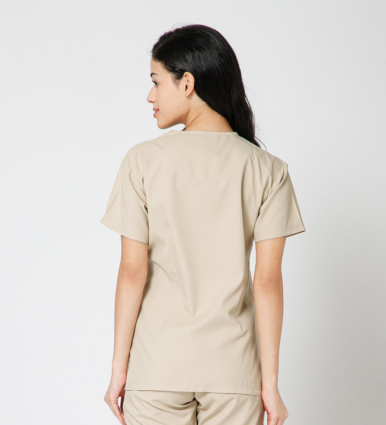 Healer's Line Classic Women’s V-Neck Scrub Top (Beige)