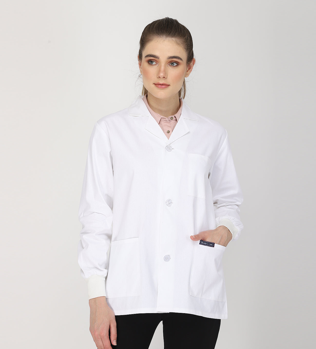 Healer's Line Women's Lab Coat (Button Closure) Length 28"
