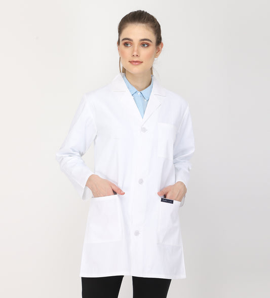 Healer's Line Women's Lab Coat (Button Closure) Length 32"