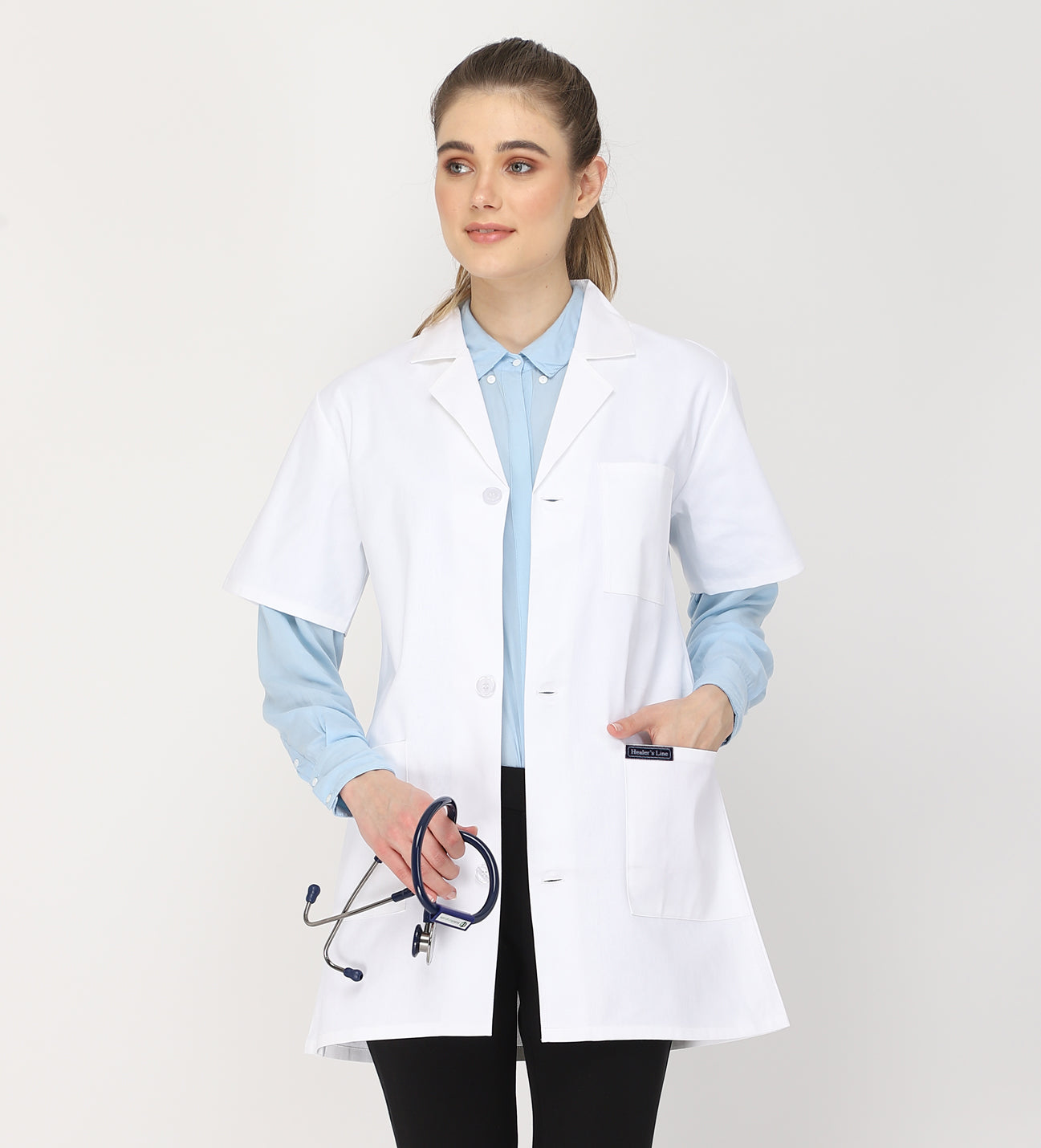Healer's Line Women's Lab Coat (Button Closure) Length 32"