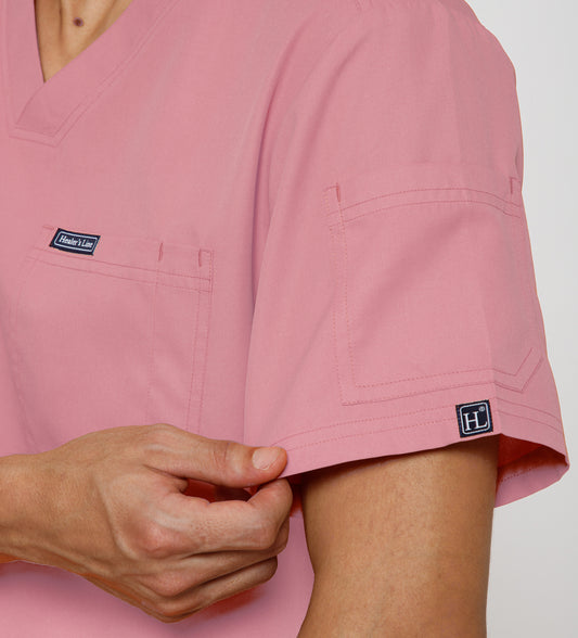 Healer's Line Classic Men’s V-Neck Scrub Top (Dark Peach)