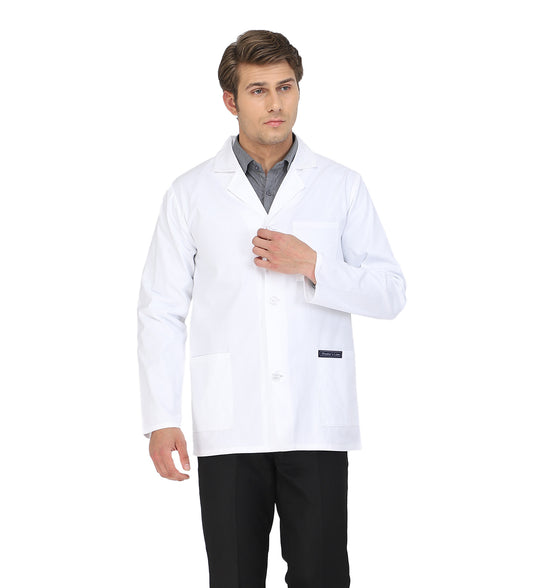 Healer's Line Men's Lab Coat (Button Closure) Length 30"