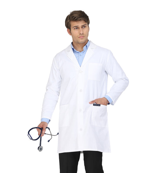 Healer's Line Men's Lab Coat (Button Closure) Length 37"