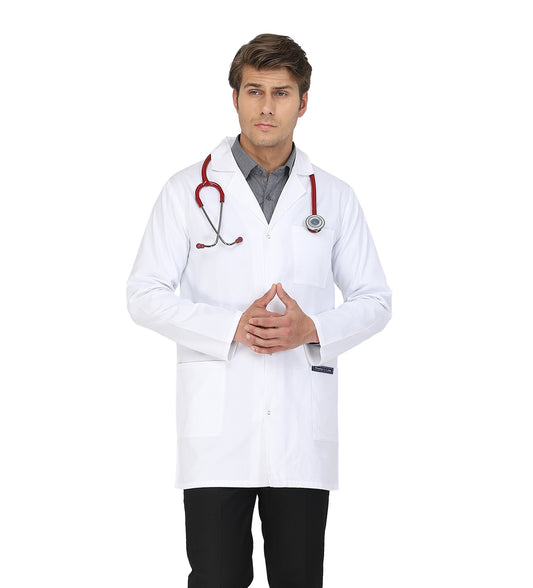 Healer's Line Men's Lab Coat (Snap Closure) Length 34"