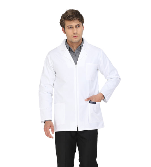 Healer's Line Men's Lab Coat (Zipper Closure) Length 30"