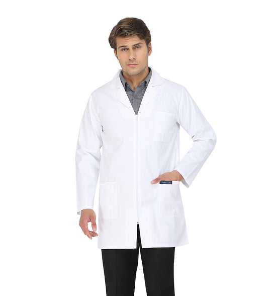 Healer's Line Men's Lab Coat (Zipper Closure) Length 34"
