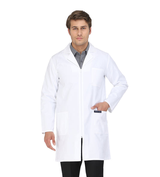 Healer's Line Men's Lab Coat (Zipper Closure) Length 37"
