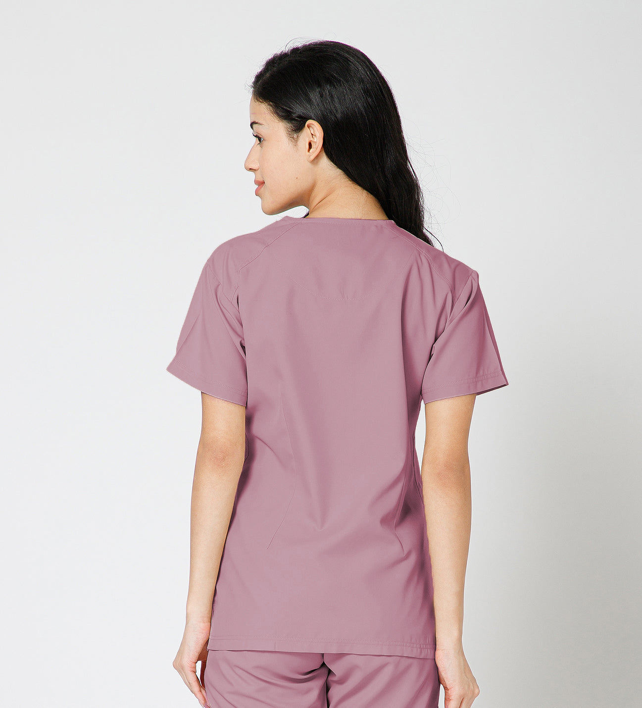 Healer's Line Classic Women’s V-Neck Scrub Top (Mauve)