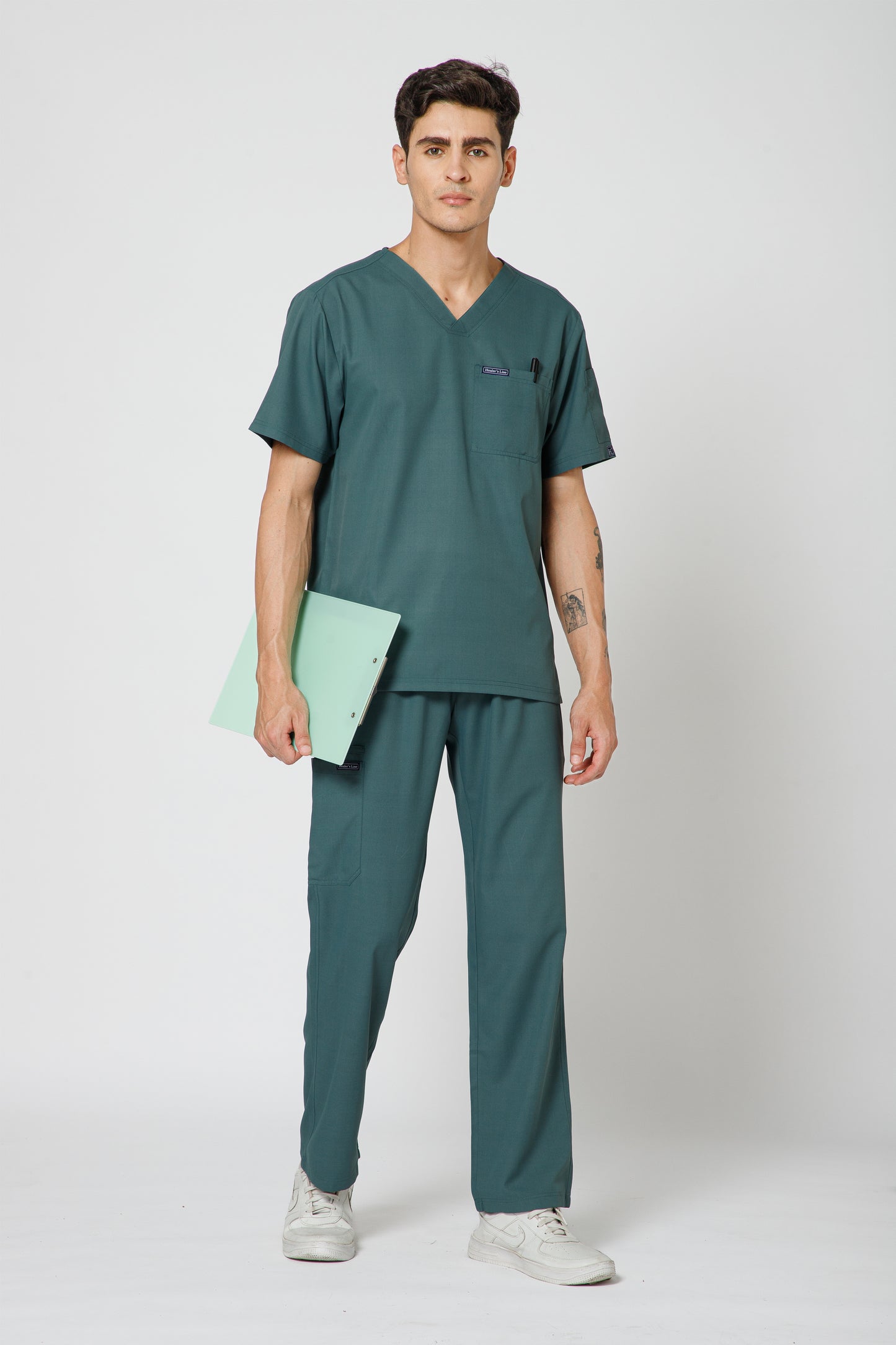 Classic Men’s V-Neck Scrub (Medium Olive)