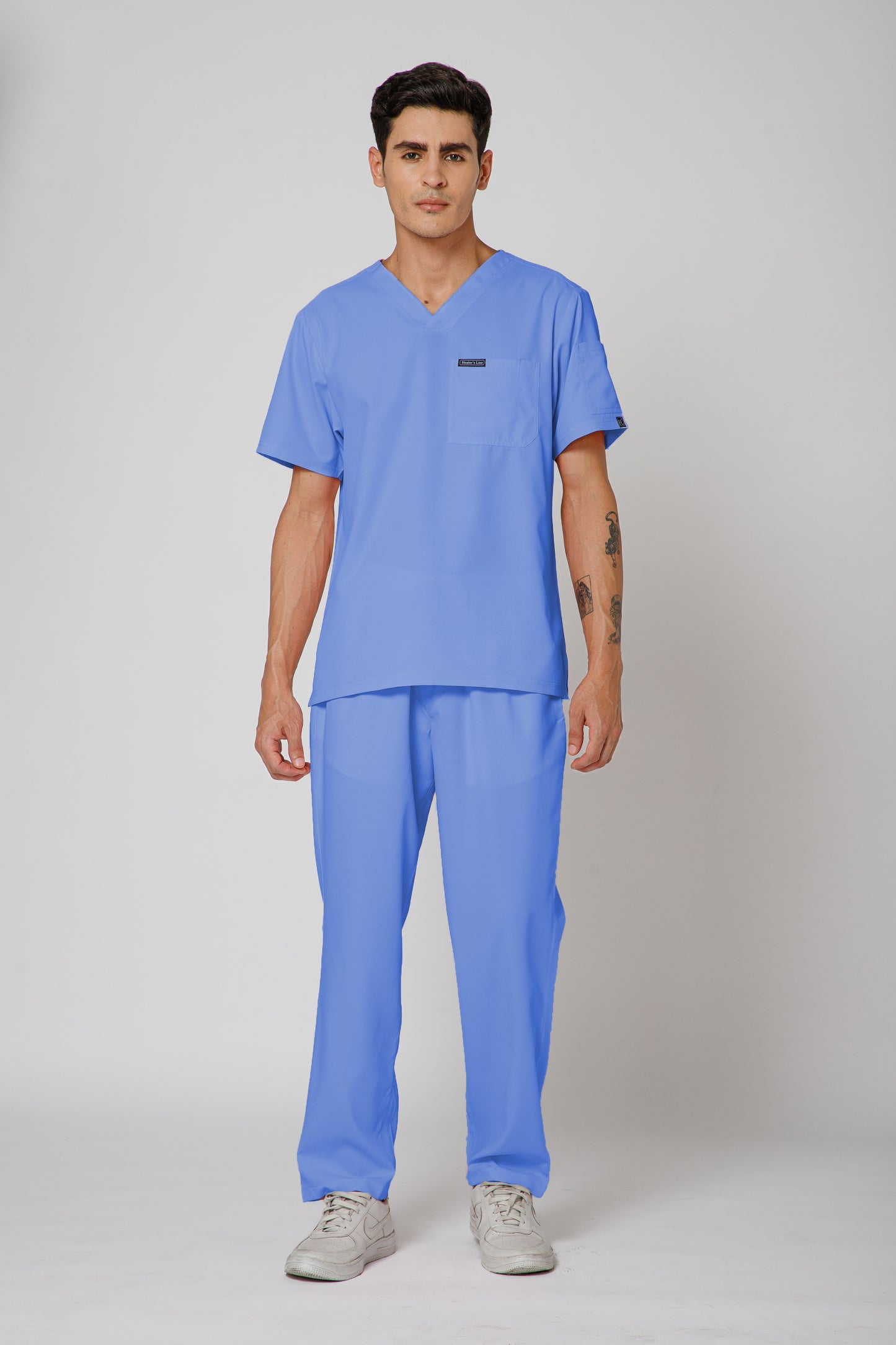 Classic Men’s V-Neck Scrub Suit (Lavender)