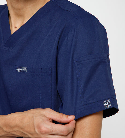 Healer's Line Classic Men’s V-Neck Scrub Top (Navy)