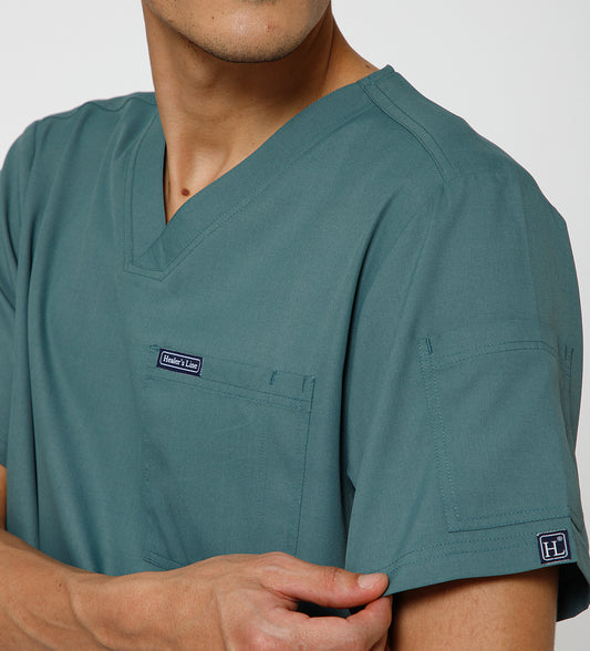 Healer's Line Classic Men’s V-Neck Scrub Top (Medium Olive)