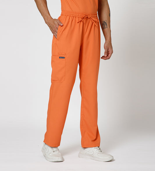 Healer's Line Men's Scrub Bottom (Orange) 4 Pockets