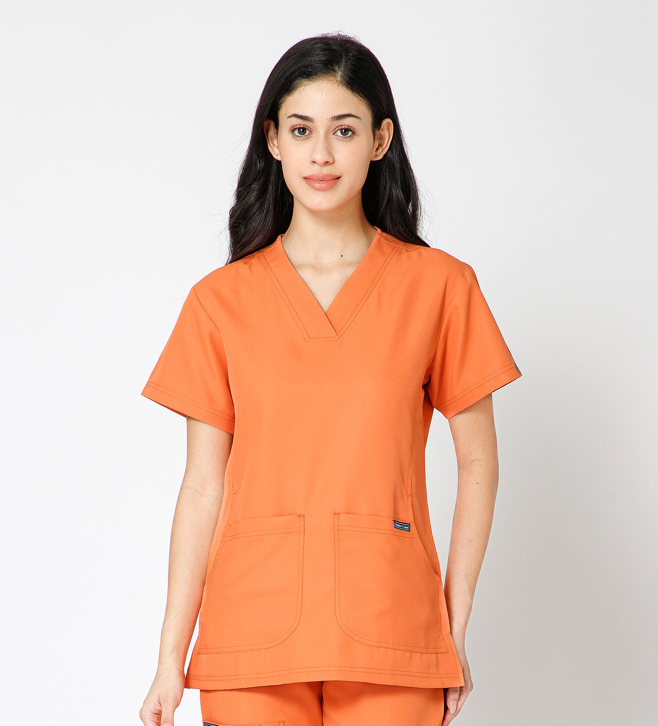 Healer's Line Classic Women’s V-Neck Scrub Top (Orange)