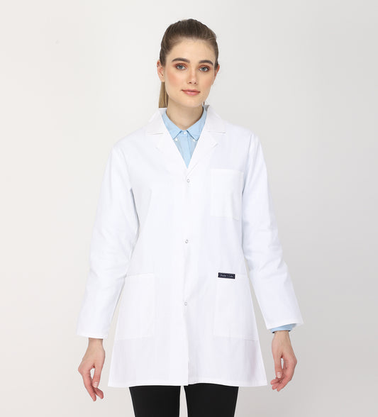 Healer's Line Women's Lab Coat (Snap Closure) Length 32"