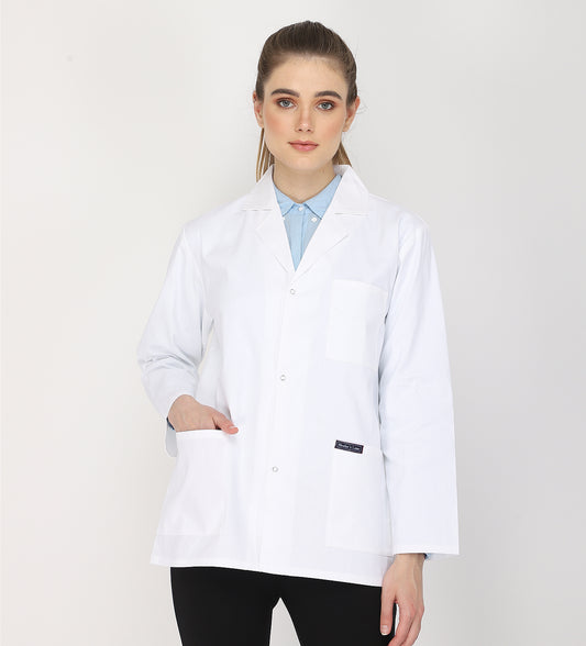 Healer's Line Women's Lab Coat (Snap Closure) Length 28"