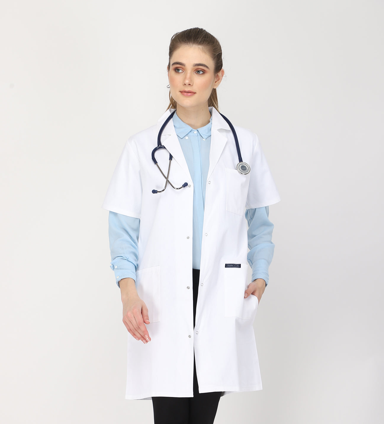 Healer's Line Women's Lab Coat (Snap Closure) Length 37"