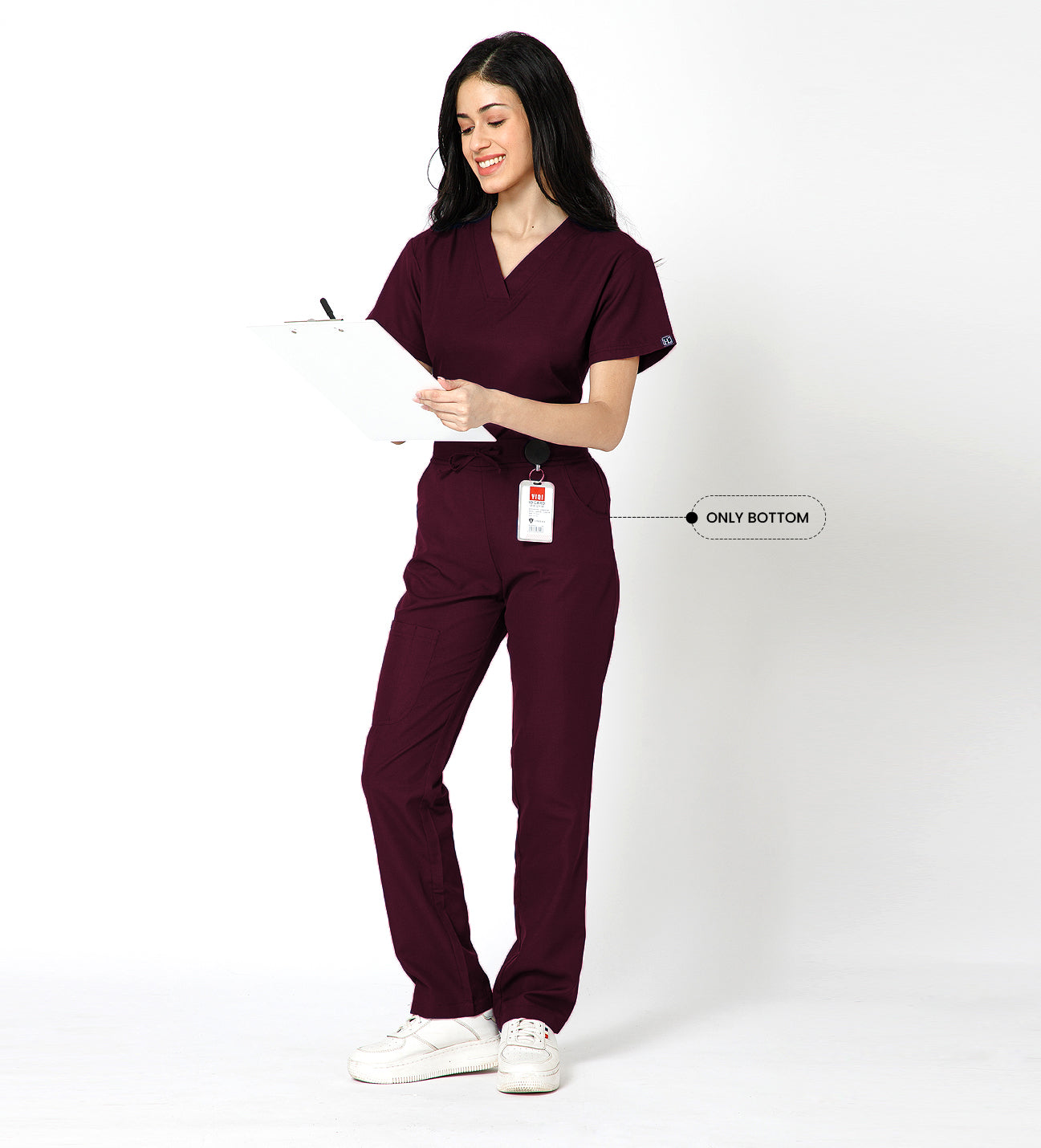 Healer's Line Women’s Scrub Bottom (Wine) 4 Pockets