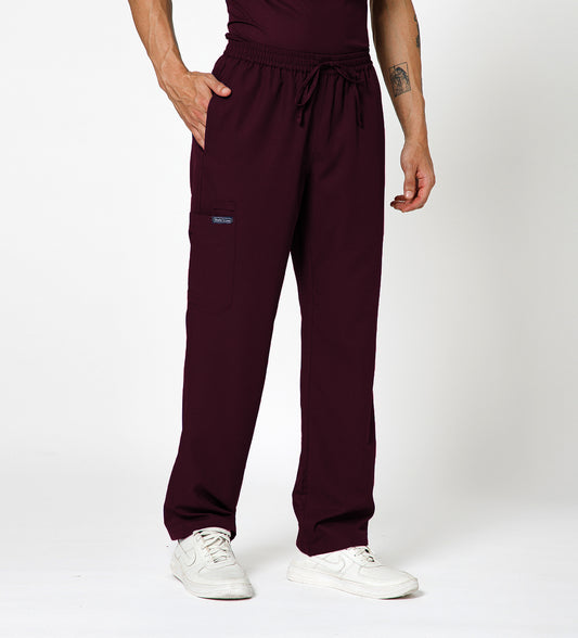Healer's Line Men's Scrub Bottom (Wine) 4 Pockets