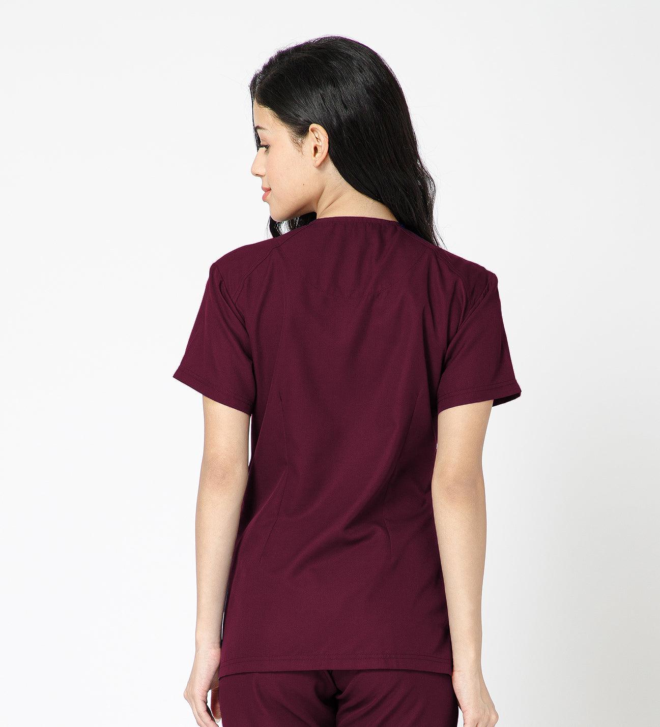 Healer's Line Classic Women’s V-Neck Scrub Top (Wine)