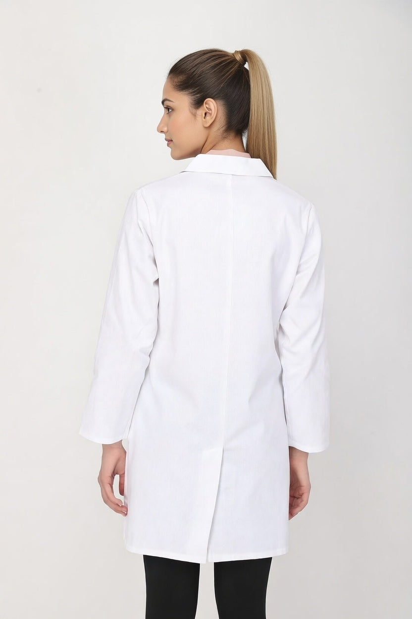 Women's Lab Coat Apron (Button Closure) Full Sleeve - Length 35"