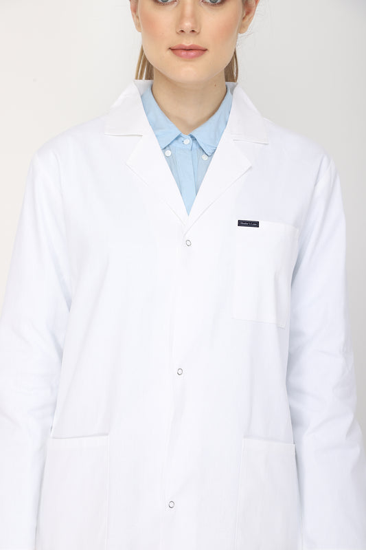 Women's Lab Coat Apron (Snap Closure) Full Sleeve - Length 32"