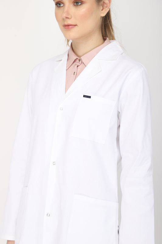 Women's Lab Coat Apron (Snap Closure) Full Sleeve - Length 35"