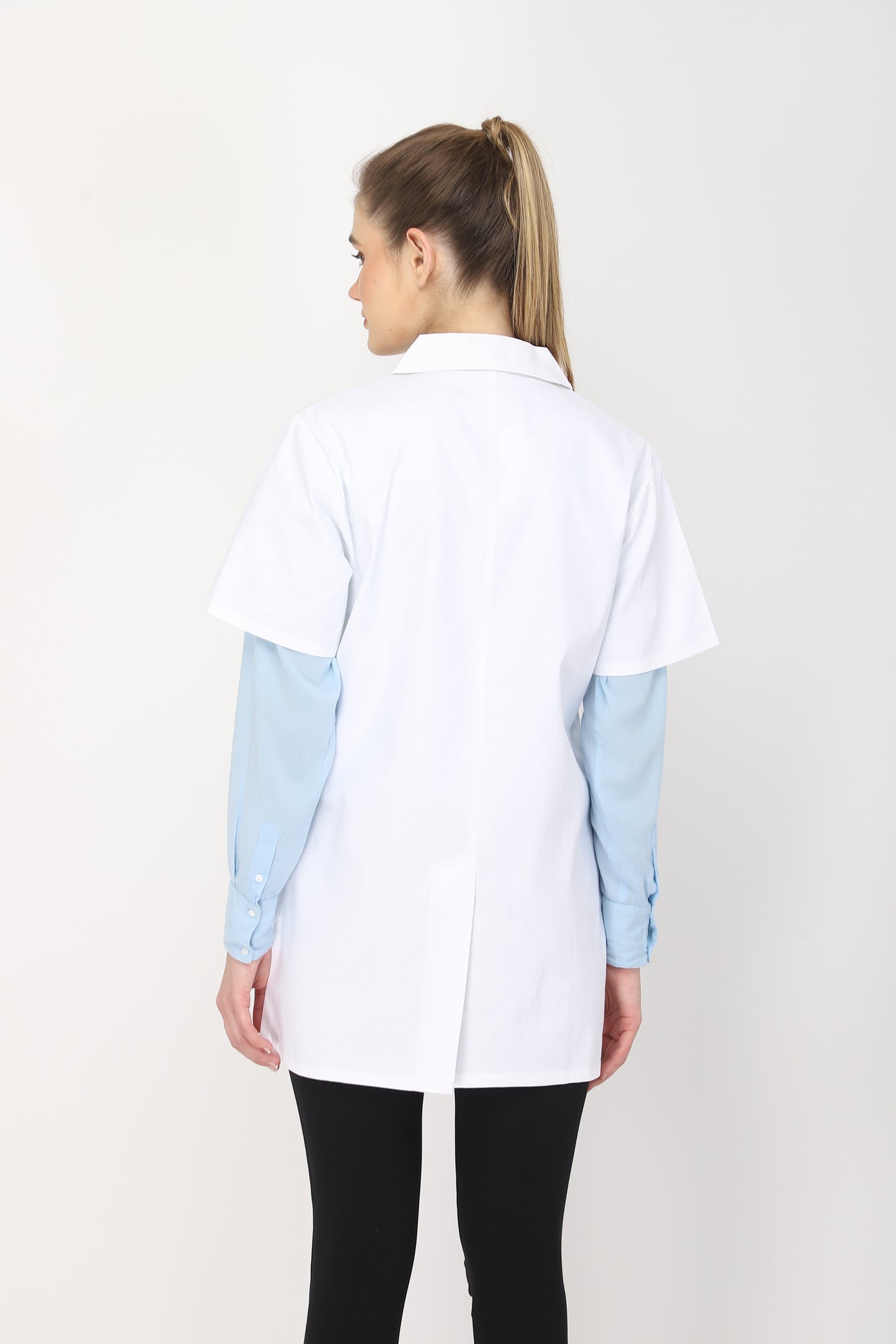 Women's Lab Coat Apron (Snap Closure) Half Sleeve - Length 32"
