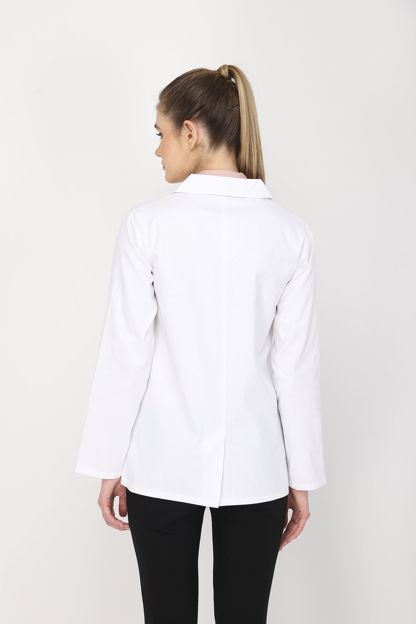 Women's Lab Coat Apron (Zipper Closure) Full Sleeve - Length 28"