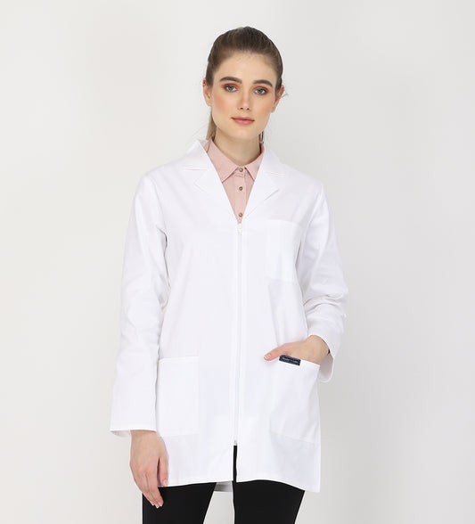 Healer's Line Women's Lab Coat (Zipper Closure) Length 32"