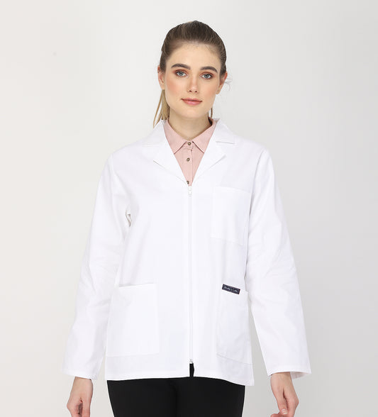 Healer's Line Women's Lab Coat (Zipper Closure) Length 28"