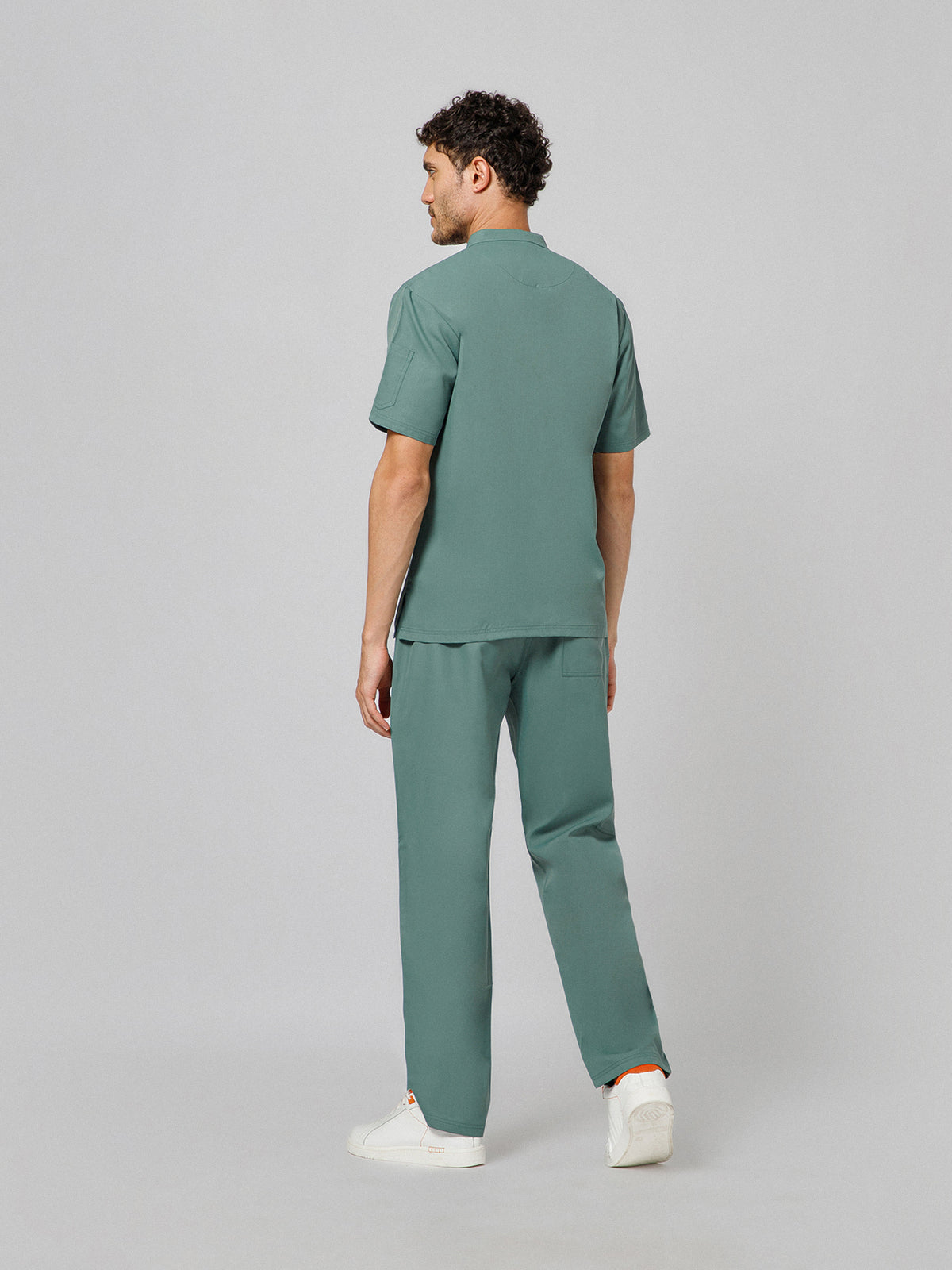 Men’s Mandarin Collar Scrub Suit (Medium Olive) LFP Fabric