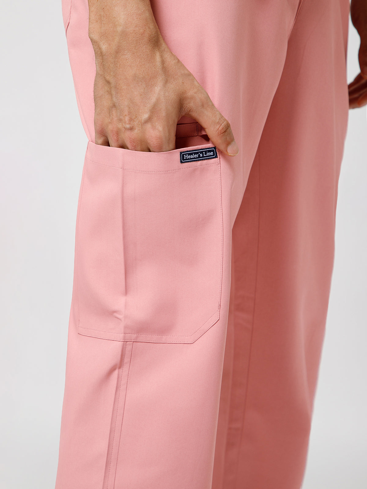 Men’s Mandarin Collar Scrub Suit (Dark Peach) LFP Fabric