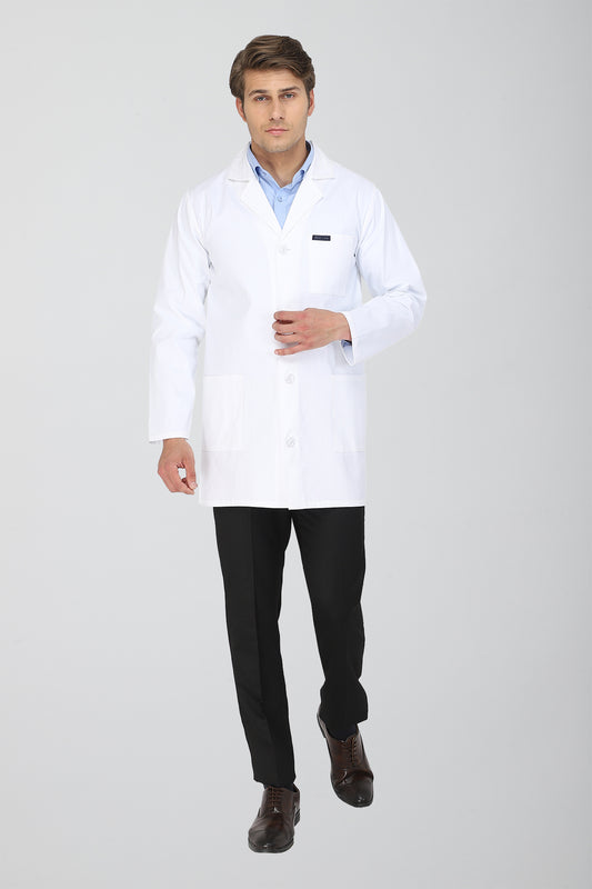 Men's Lab Coat Apron (Button Closure) Full Sleeve - Length 34"