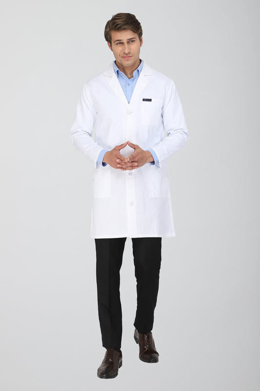 Men's Lab Coat Apron (Button Closure) Full Sleeve - Length 37"