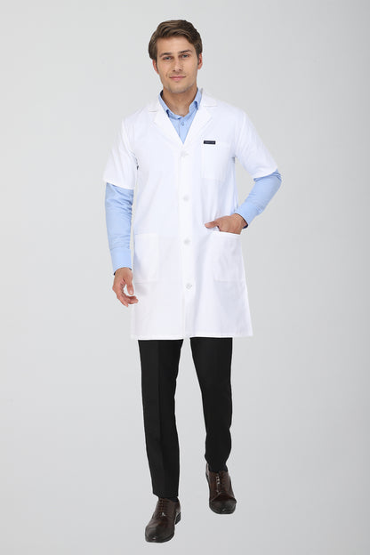 Men's Lab Coat Apron (Button Closure) Half Sleeve - Length 37"