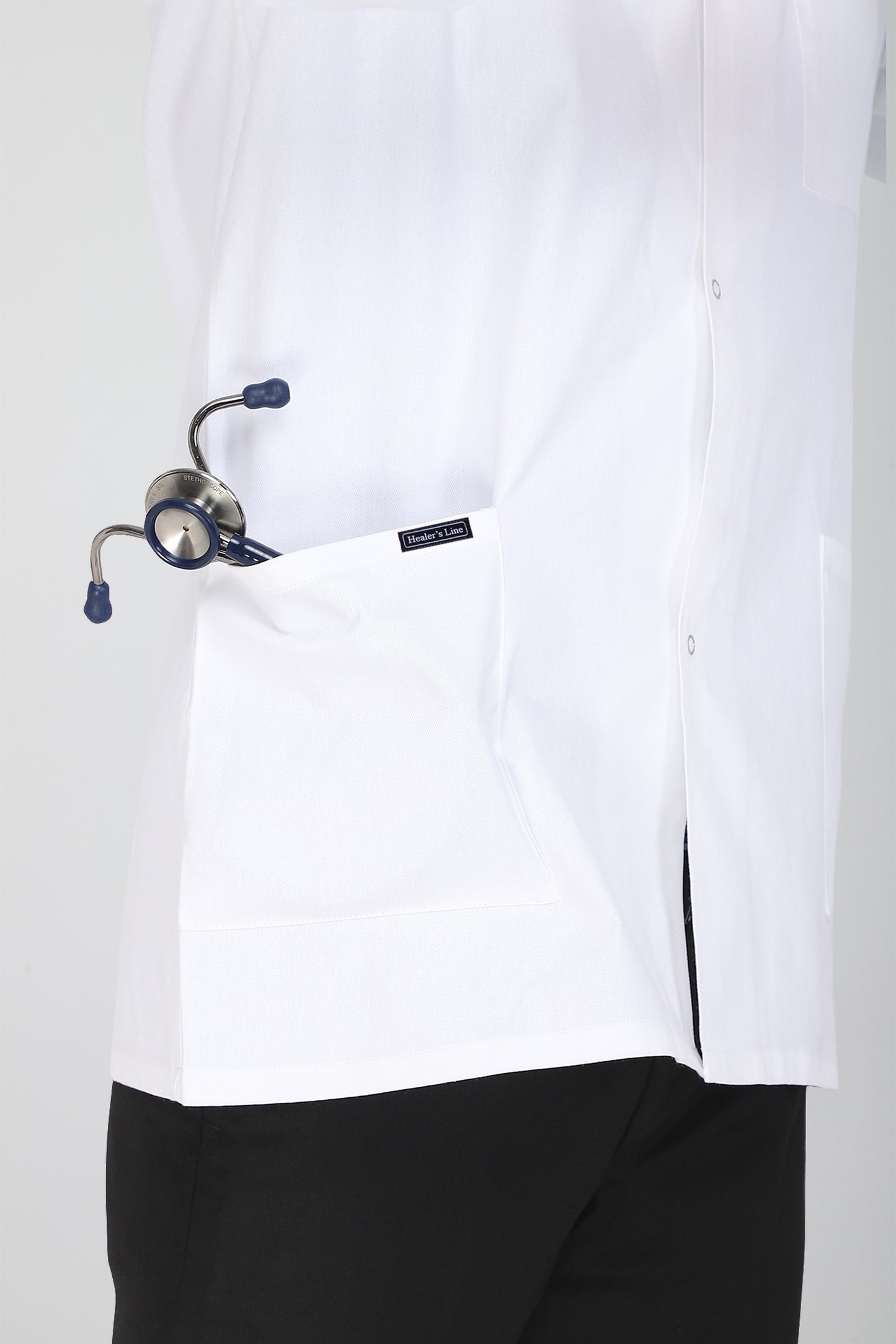 Men's Lab Coat Apron (Snap Closure) Full Sleeve with Knit Cuffs - Length 30"