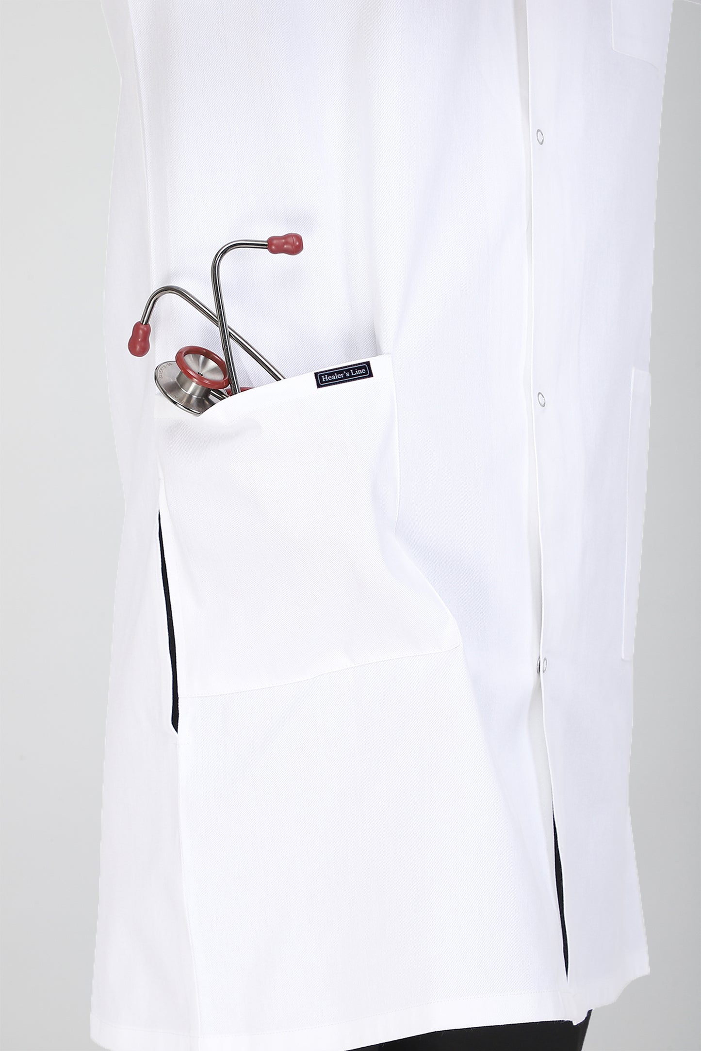 Men's Lab Coat Apron (Snap Closure) Full Sleeve with Knit Cuffs - Length 37"