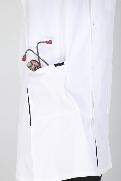Men's Lab Coat Apron (Snap Closure) Full Sleeve with Knit Cuffs - Length 37"