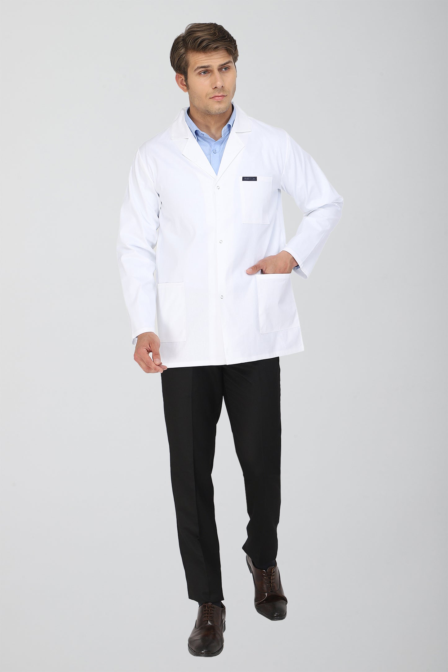 Men's Lab Coat Apron (Snap Closure) Full Sleeve - Length 30"