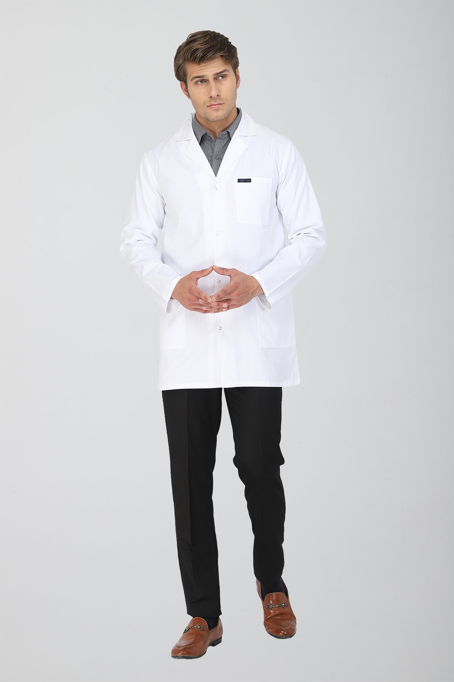 Men's Lab Coat Apron (Snap Closure) Full Sleeve - Length 34"