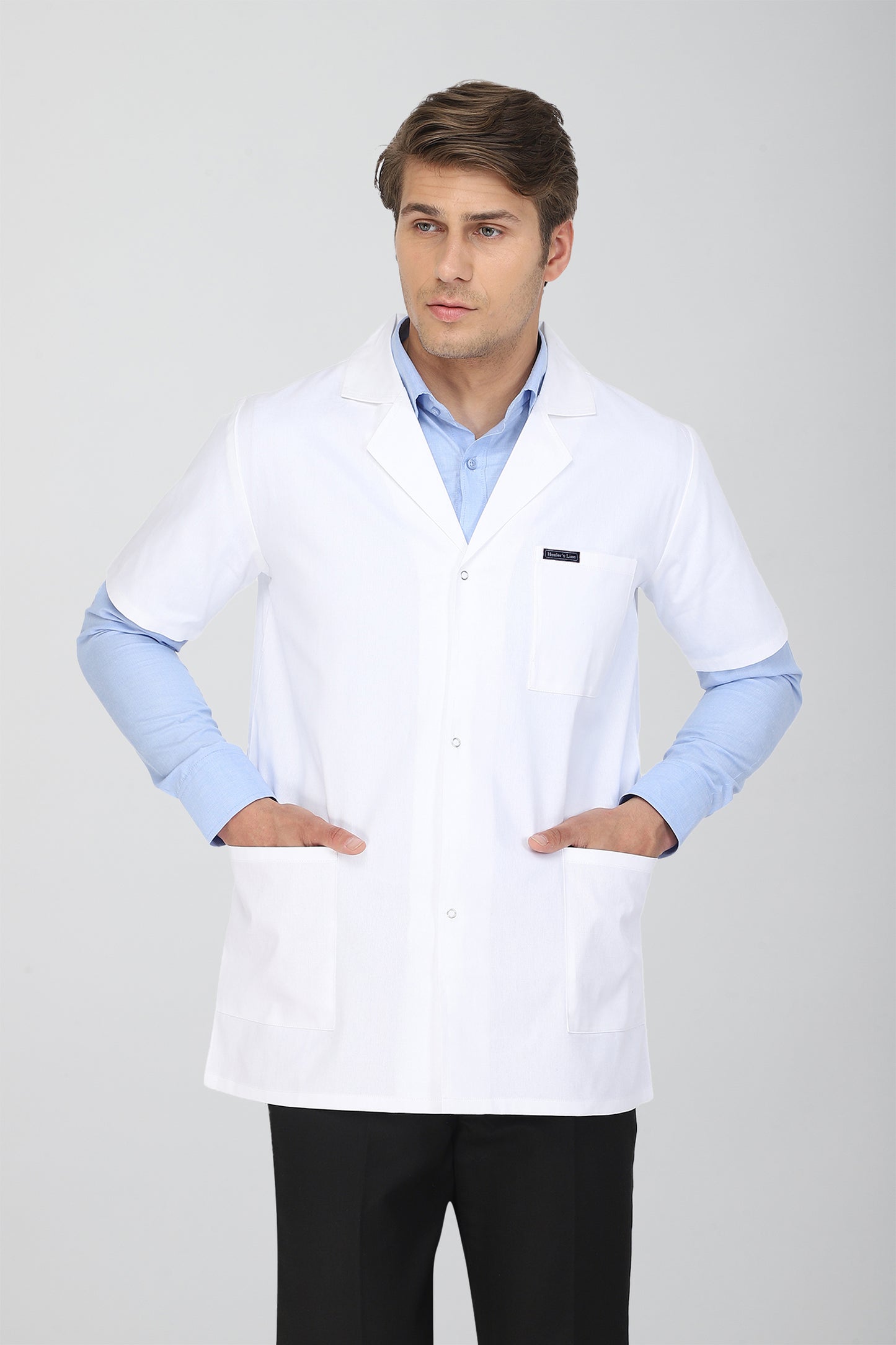 Men's Lab Coat Apron (Snap Closure) Half Sleeve - Length 30"